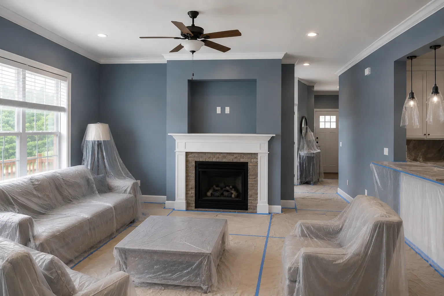 Living room after a clean paint update